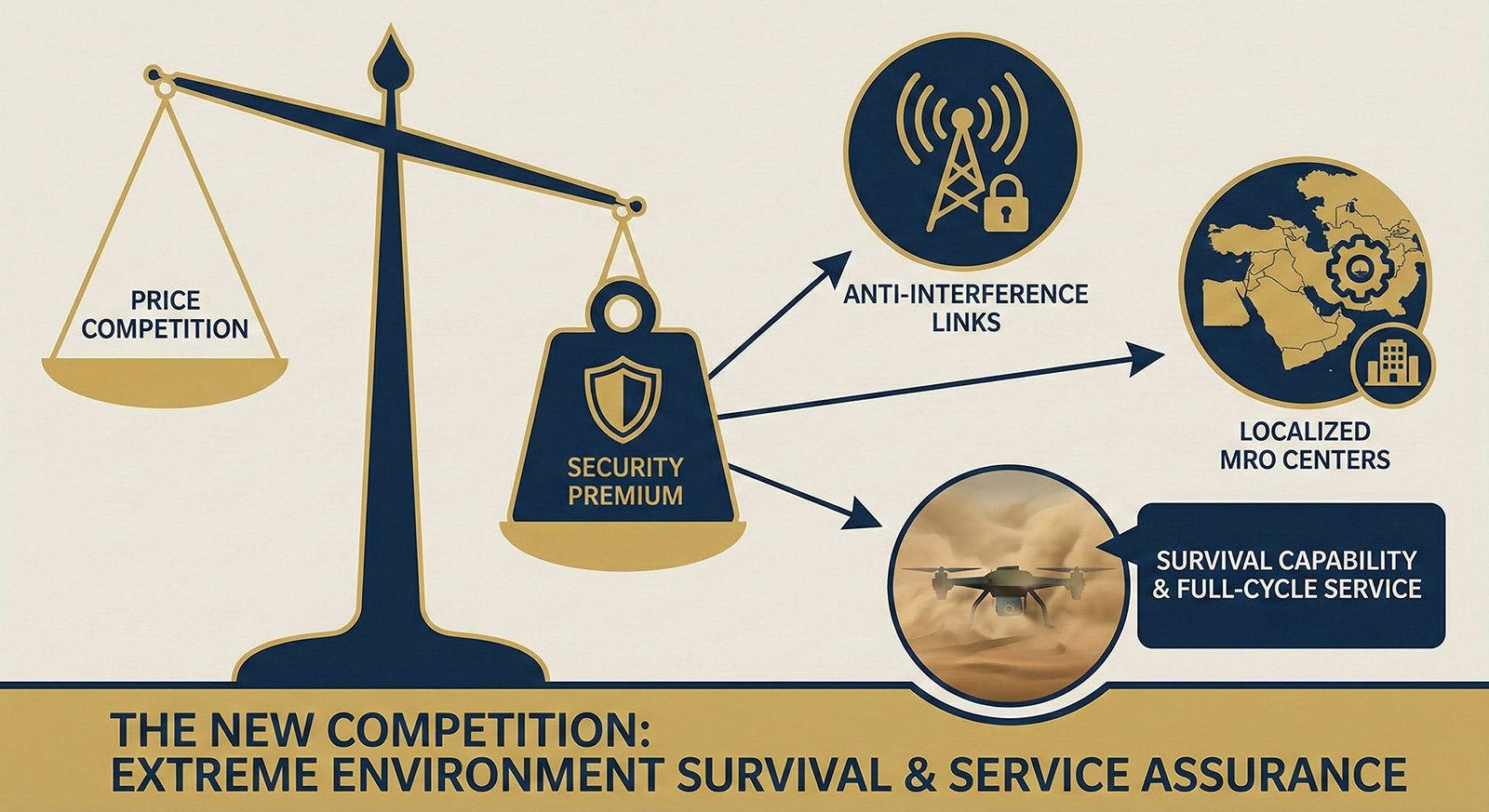 Anti-interference link drone for security operations